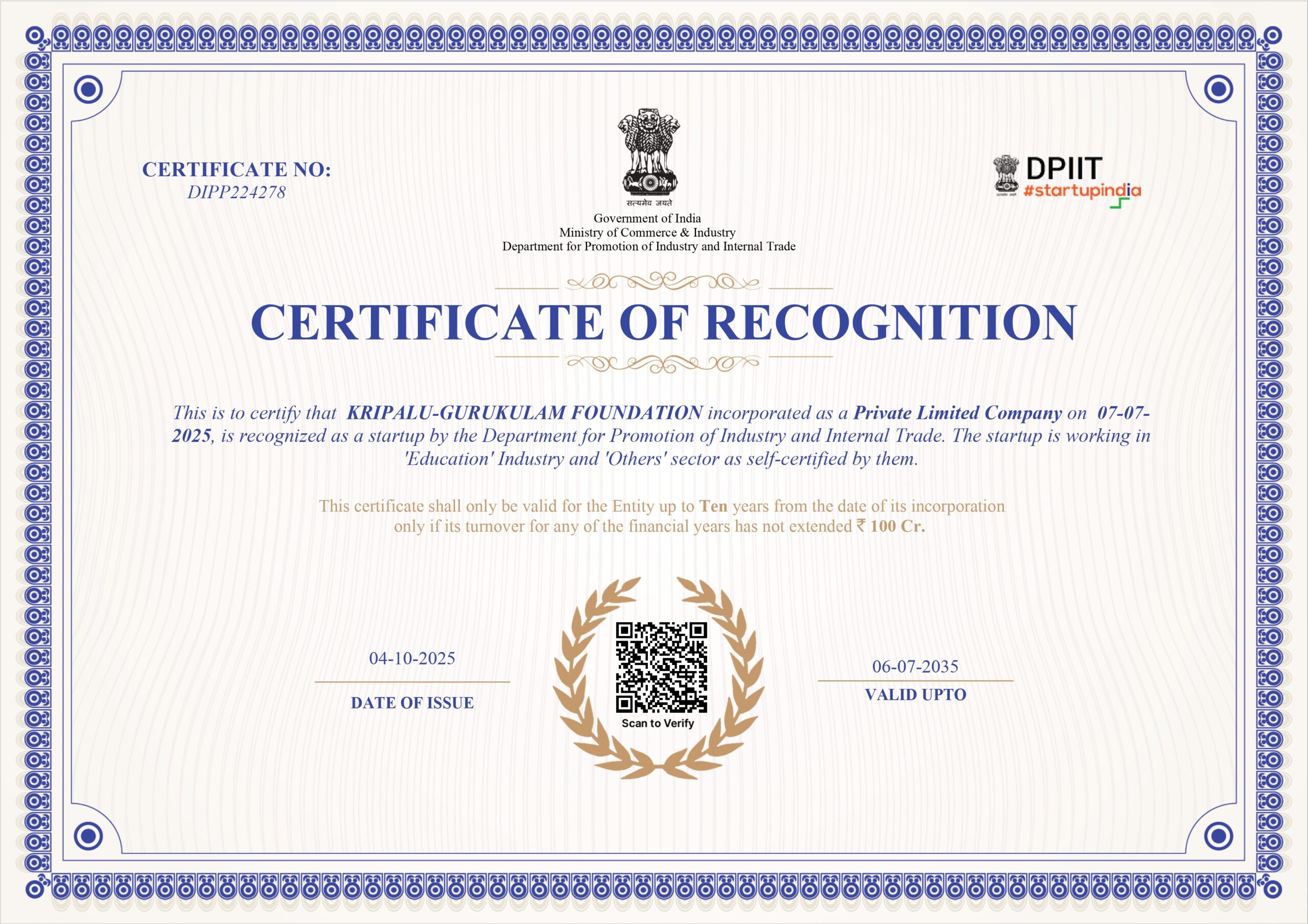 Start up DIPP224278_KRIPALU-GURUKULAM_FOUNDATION_RECOGNITION_4036213912483399520_page-0001